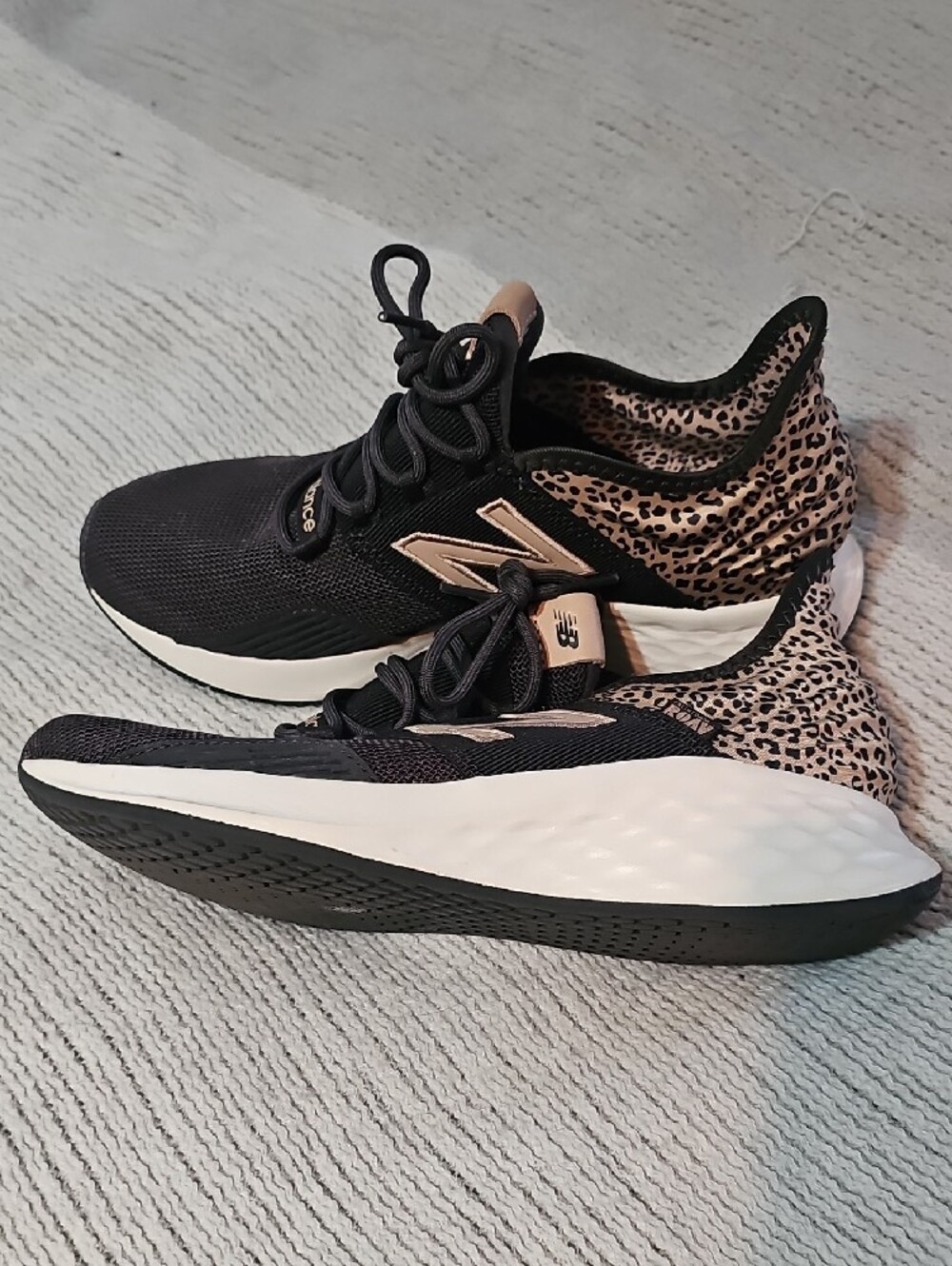 New Balance Women's Black & Beige Leopard-Accent Sneakers - Picture 5 of 6